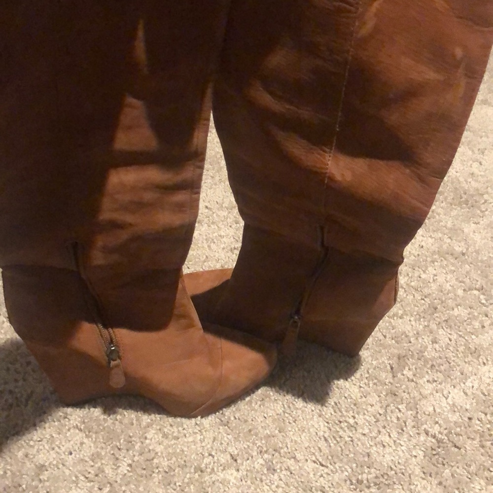 Suede tan boots